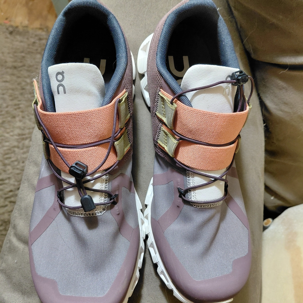 On Running Women's Athletic Shoes in Peach, Mauve and Navy